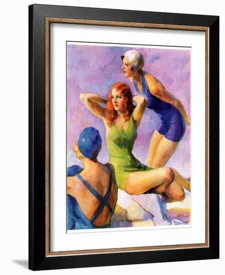 "Three Bathing Beauties,"July 8, 1933-John LaGatta-Framed Giclee Print