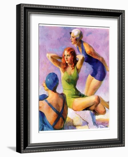 "Three Bathing Beauties,"July 8, 1933-John LaGatta-Framed Giclee Print