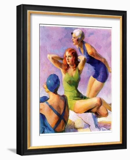 "Three Bathing Beauties,"July 8, 1933-John LaGatta-Framed Giclee Print