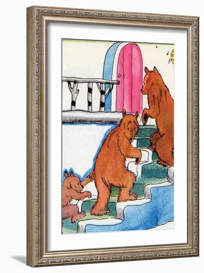 Three Bears Go Upstairs-Julia Letheld Hahn-Framed Art Print