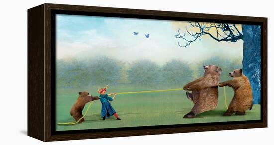 Three Bears Tug of War-Nancy Tillman-Framed Stretched Canvas