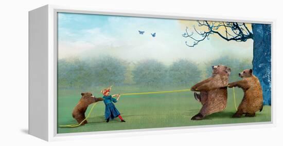 Three Bears Tug of War-Nancy Tillman-Framed Stretched Canvas