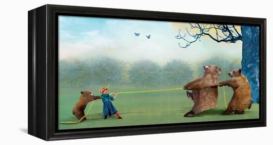 Three Bears Tug of War-Nancy Tillman-Framed Stretched Canvas