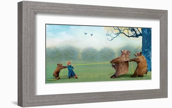 Three Bears Tug of War-Nancy Tillman-Framed Art Print