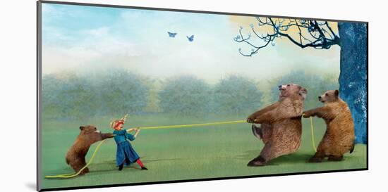 Three Bears Tug of War-Nancy Tillman-Mounted Art Print