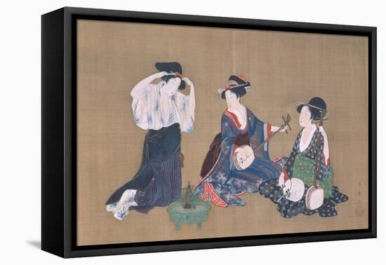 Three Beauties, circa 1790-Kitagawa Utamaro-Framed Premier Image Canvas