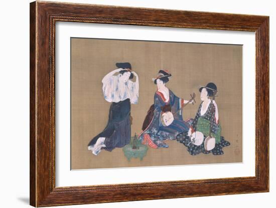 Three Beauties, circa 1790-Kitagawa Utamaro-Framed Giclee Print