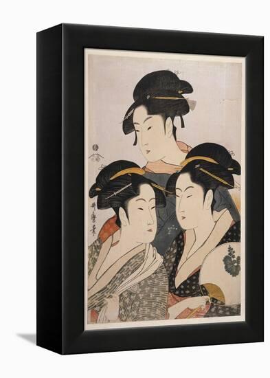 Three Beauties of the Present Day (Toji San Biji)-Kitagawa Utamaro-Framed Premier Image Canvas