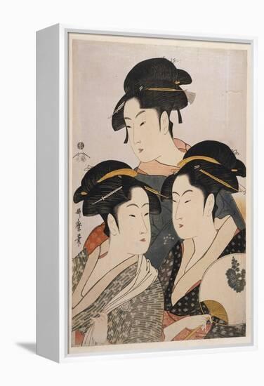 Three Beauties of the Present Day (Toji San Biji)-Kitagawa Utamaro-Framed Premier Image Canvas