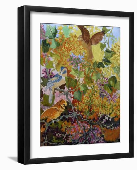 Three Birds, C.1930-Louis Wain-Framed Giclee Print