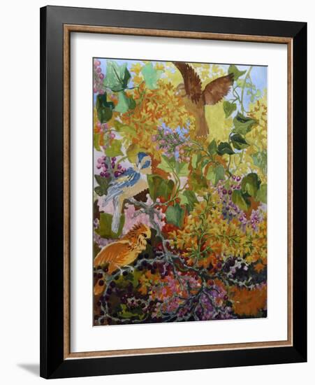 Three Birds, C.1930-Louis Wain-Framed Giclee Print