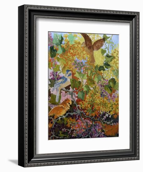 Three Birds, C.1930-Louis Wain-Framed Giclee Print