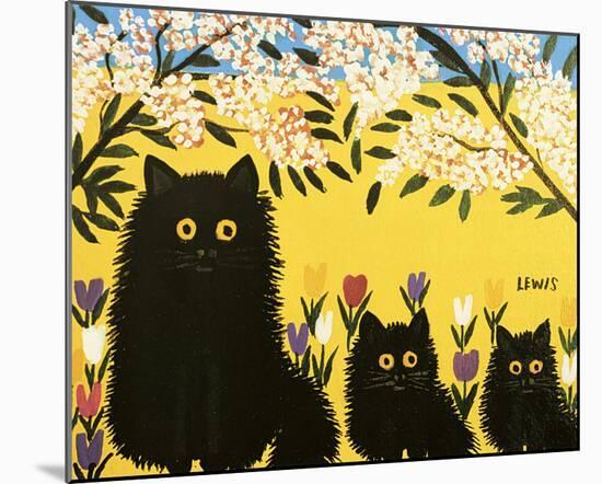 Three Black Cats-Maud Lewis-Mounted Print