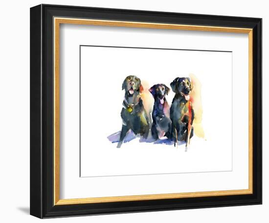 Three Black Labs, 2015-John Keeling-Framed Giclee Print