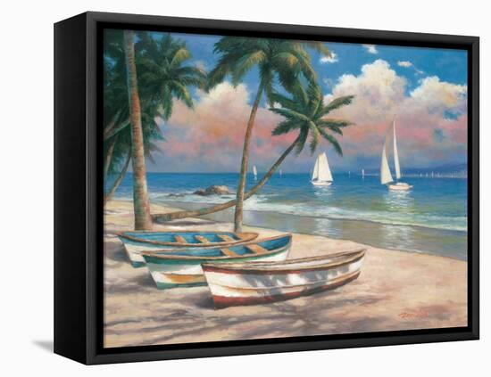 Three Boats on Beach-Tan Chun-Framed Stretched Canvas