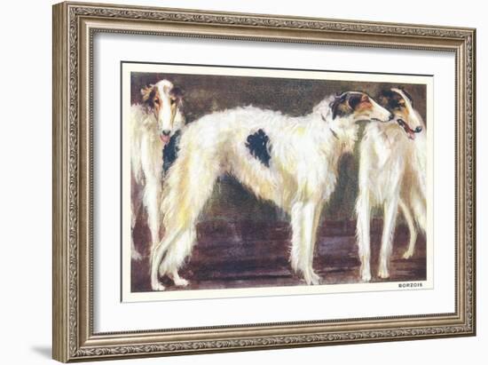 Three Borzois-null-Framed Art Print