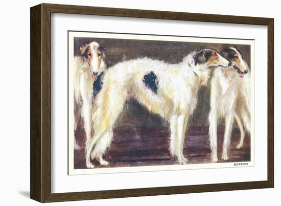 Three Borzois-null-Framed Art Print