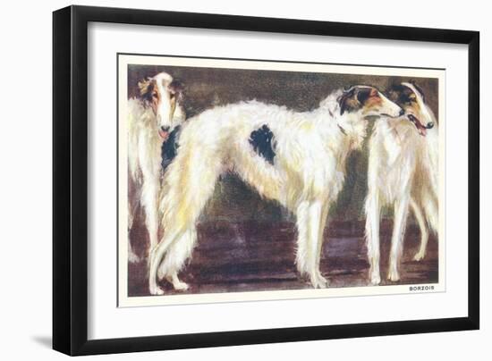 Three Borzois-null-Framed Art Print