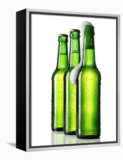 Three Bottles of Beer, One Opened-Kröger & Gross-Framed Premier Image Canvas