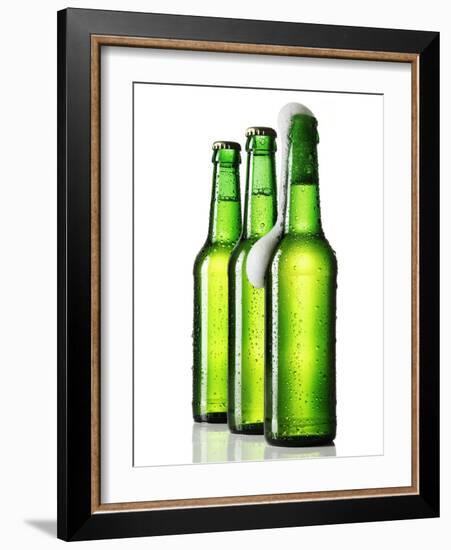 Three Bottles of Beer, One Opened-Kröger & Gross-Framed Photographic Print