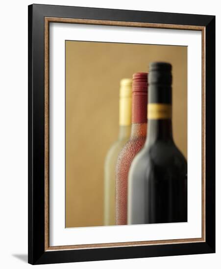 Three Bottles of Wine: Red Wine, Rose Wine and White Wine-Ian Garlick-Framed Photographic Print