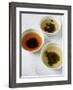 Three Bowls of Different Types of Tea-Véronique Leplat-Framed Photographic Print