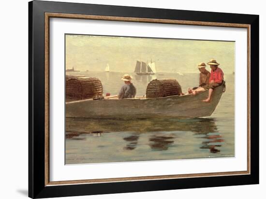 Three Boys in a Dory, 1873-Winslow Homer-Framed Giclee Print