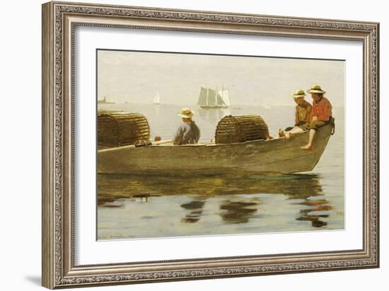 Three Boys in a Dory, 1873-Winslow Homer-Framed Giclee Print