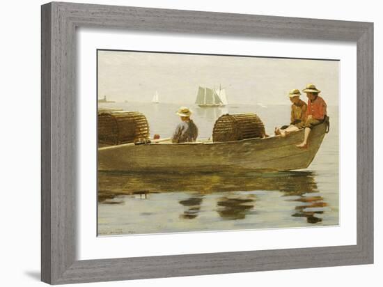 Three Boys in a Dory, 1873-Winslow Homer-Framed Giclee Print