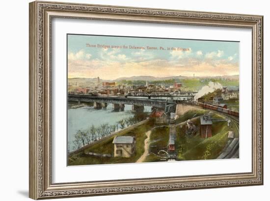 Three Bridges across Delaware, Easton-null-Framed Art Print