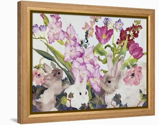 Three Bunnies-Carissa Luminess-Framed Premier Image Canvas