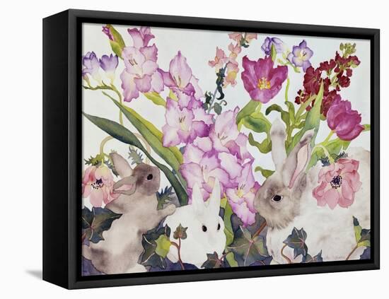 Three Bunnies-Carissa Luminess-Framed Premier Image Canvas