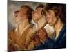 Three Buskers, 1645-1650-Jacob Jordaens-Mounted Giclee Print