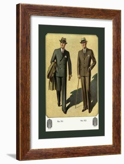 Three-Button Double-Breasted Conservative Sack-null-Framed Art Print