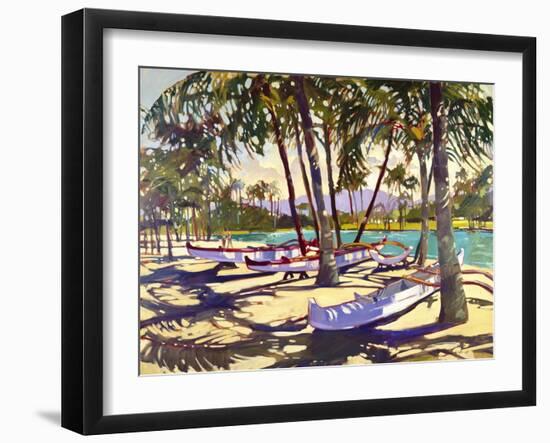 Three Canoes and Palm Shadows-Darrell Hill-Framed Giclee Print