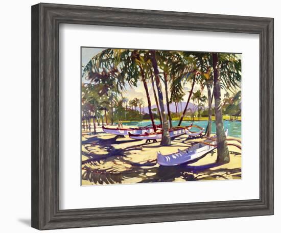 Three Canoes and Palm Shadows-Darrell Hill-Framed Giclee Print