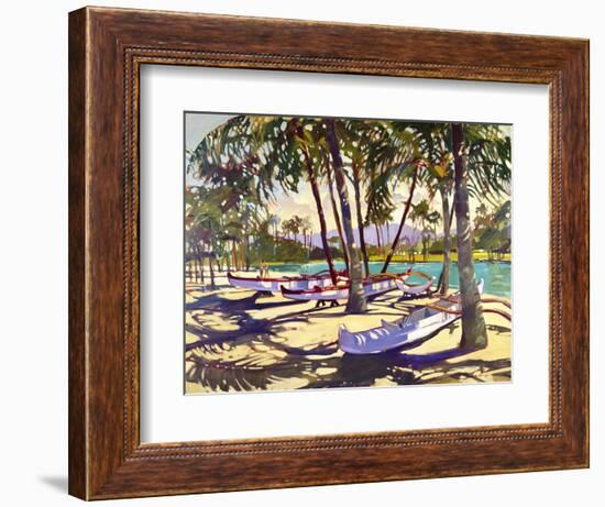 Three Canoes and Palm Shadows-Darrell Hill-Framed Giclee Print