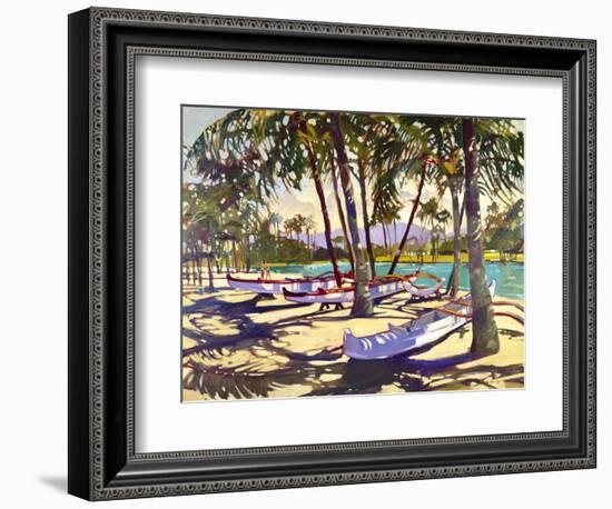 Three Canoes and Palm Shadows-Darrell Hill-Framed Giclee Print