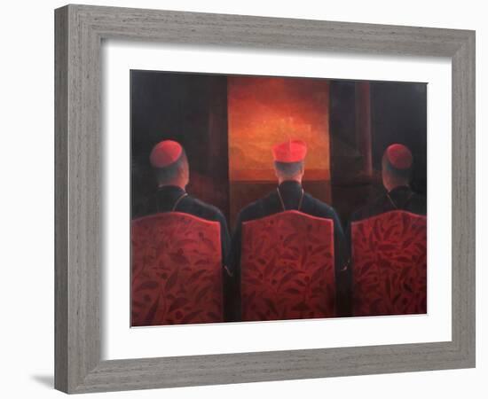 Three Cardinals, 2012-Lincoln Seligman-Framed Giclee Print