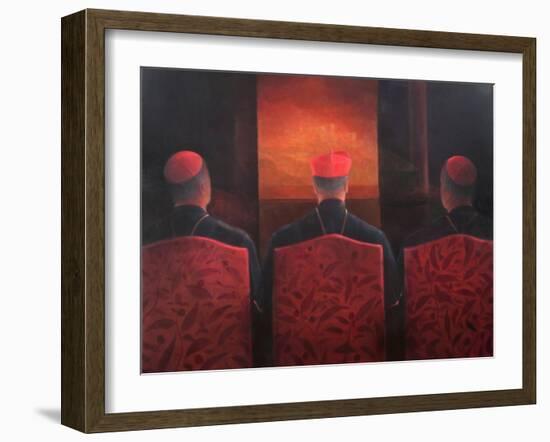 Three Cardinals, 2012-Lincoln Seligman-Framed Giclee Print