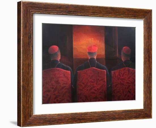 Three Cardinals, 2012-Lincoln Seligman-Framed Giclee Print