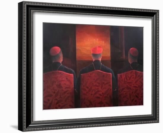 Three Cardinals, 2012-Lincoln Seligman-Framed Giclee Print