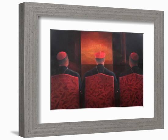 Three Cardinals, 2012-Lincoln Seligman-Framed Giclee Print