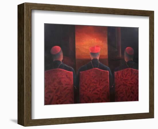 Three Cardinals, 2012-Lincoln Seligman-Framed Giclee Print