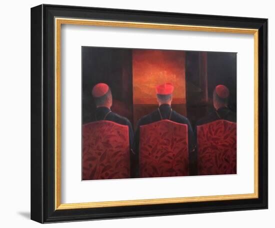 Three Cardinals, 2012-Lincoln Seligman-Framed Giclee Print