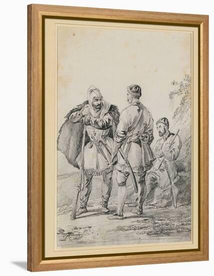 Three Caucasian Men in Conversation-Alexander Orlowski-Framed Premier Image Canvas