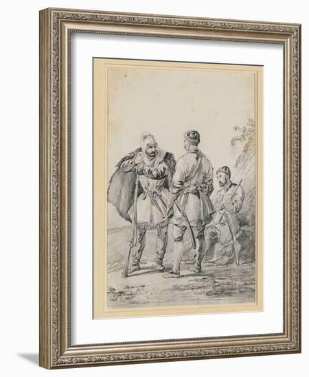 Three Caucasian Men in Conversation-Alexander Orlowski-Framed Giclee Print