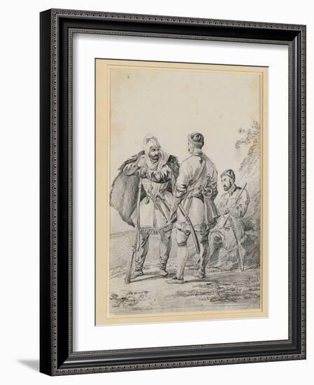 Three Caucasian Men in Conversation-Alexander Orlowski-Framed Giclee Print