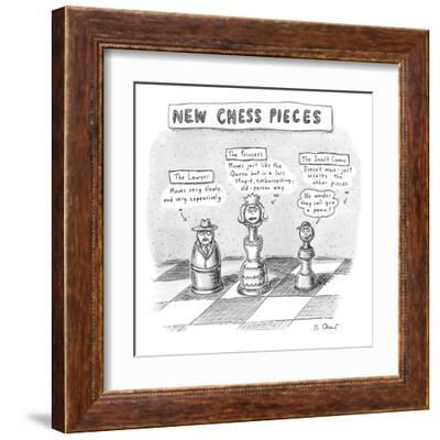 Three Chess Pieces Are Seen On A Chess Board Drawing by Roz Chast - Fine  Art America