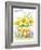 Three chicks with Daffodils and Egg-MAKIKO-Framed Giclee Print